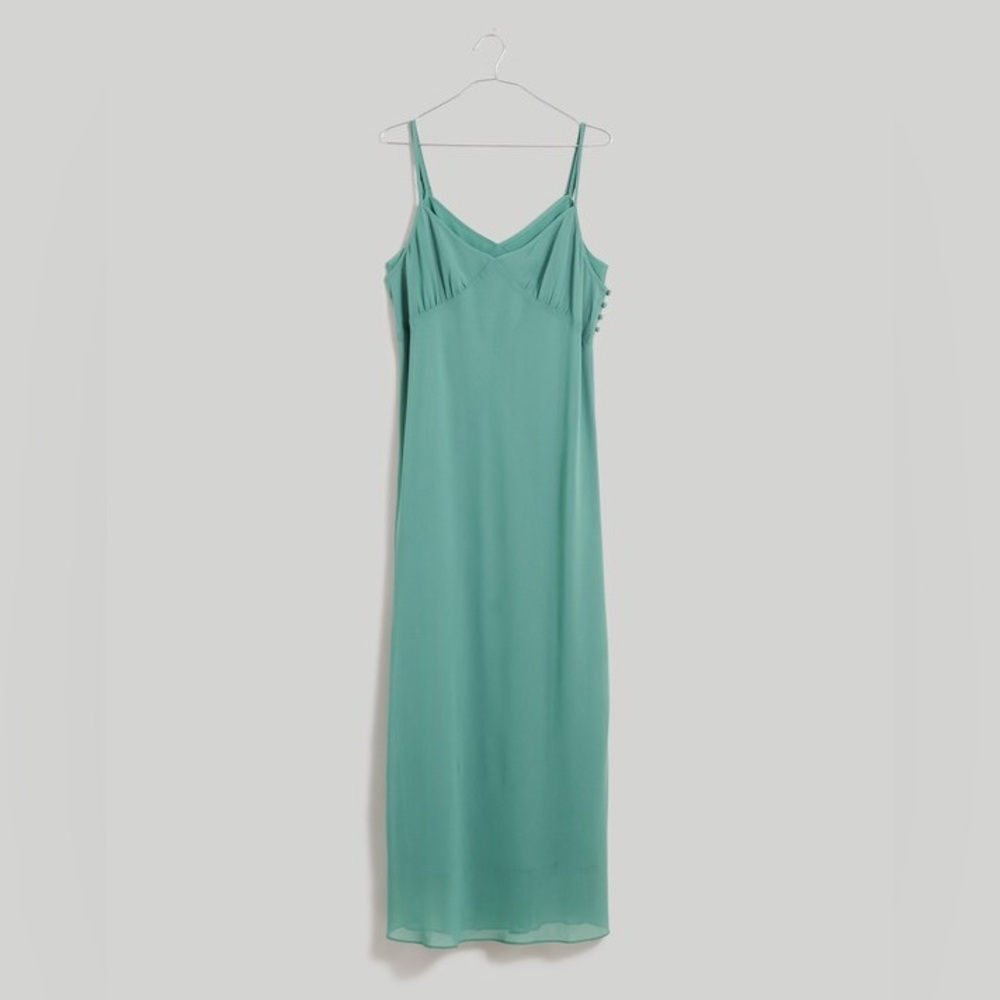 NWT Madewell green layered slip dress